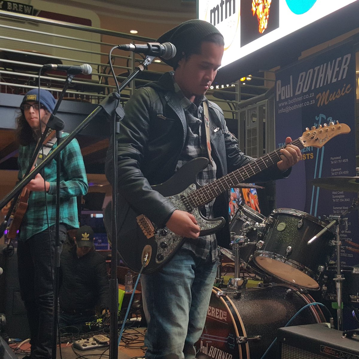 smf__news's tweet photo. @voidgripband warming up for the Battle of the Bands in the Neelsie tonight, starting at 19h. https://t.co/gAyThsVzdI
