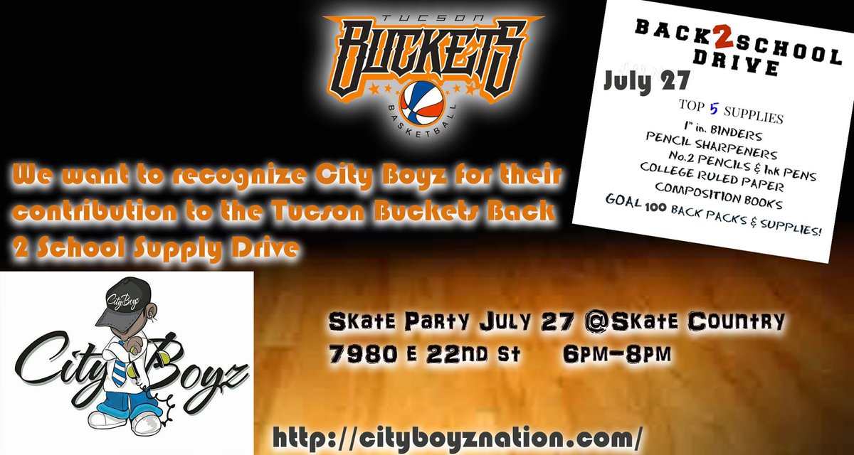 TBucketsABA's tweet photo. We would like to Thanks the @cityboyznation for there Contribution to the Tucson Buckets Back 2 School Drive.We're still collecting donation https://t.co/ClQtDmXgj0