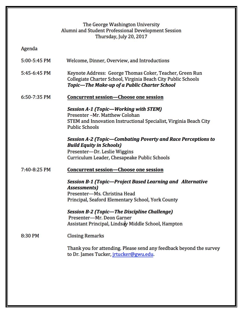deongarner's tweet photo. Presenting tonight at The George Washington University's Alumni & Student Prof. Development Session! #HamptonCSchools #grateful #dmg77 https://t.co/pLAEHJVedU