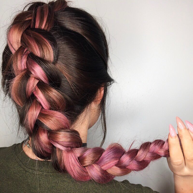 Happy Thursday! 💗🌺 color and braid <a href="/MELROSEMcQUEEN/">Melrose & McQueen</a> #petercoppola #petercoppolahair #braids #pinkhair #hairlove #hairstyle #hairgoals