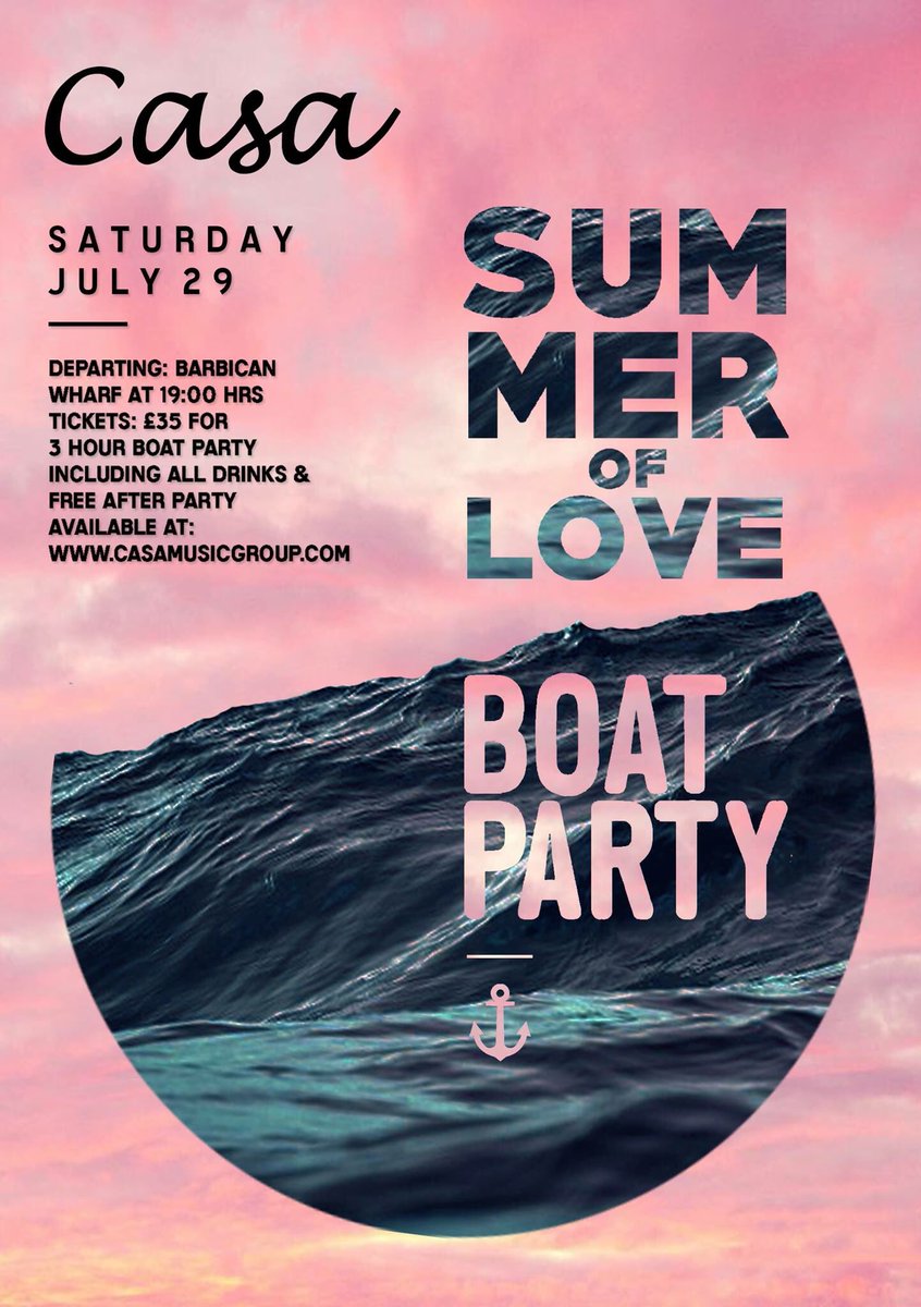 Casa_Events1's tweet photo. Casa Absolute Scenic Boat Tours 
#SummerOfLoveBoatAndAfterparty  Saturday 29th July // Plymouth #TicketsOnSaleNow https://t.co/3rRBQFzXAd https://t.co/Zl3ZPSQ19Z