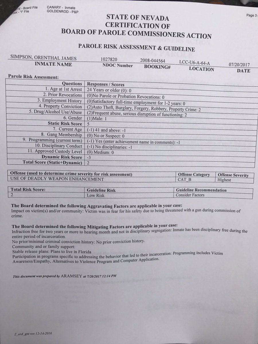 WildAboutTrial's tweet photo. OFFICIAL DOCUMENT: Here is the official order granting parole to #OJSimpson @WildAboutTrial https://t.co/ZLVbmZc1C8