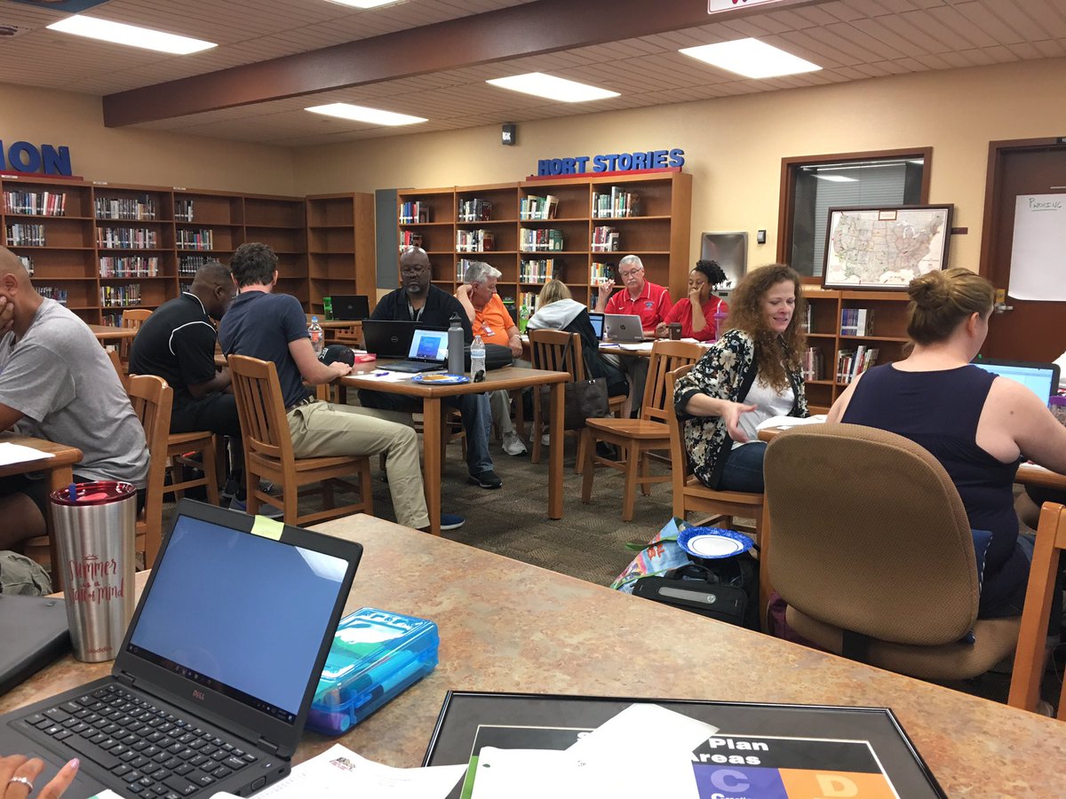 Wyandotte_High's tweet photo. Mr. Lersch doing a phenomenal job facilitating a comprehensive school-wide #DataPortrait of our school. #Celebrate #JagFamily https://t.co/LAPECWYyau