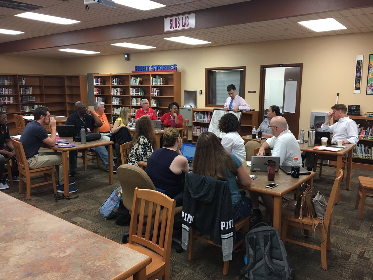 Wyandotte_High's tweet photo. Mr. Lersch doing a phenomenal job facilitating a comprehensive school-wide #DataPortrait of our school. #Celebrate #JagFamily https://t.co/LAPECWYyau
