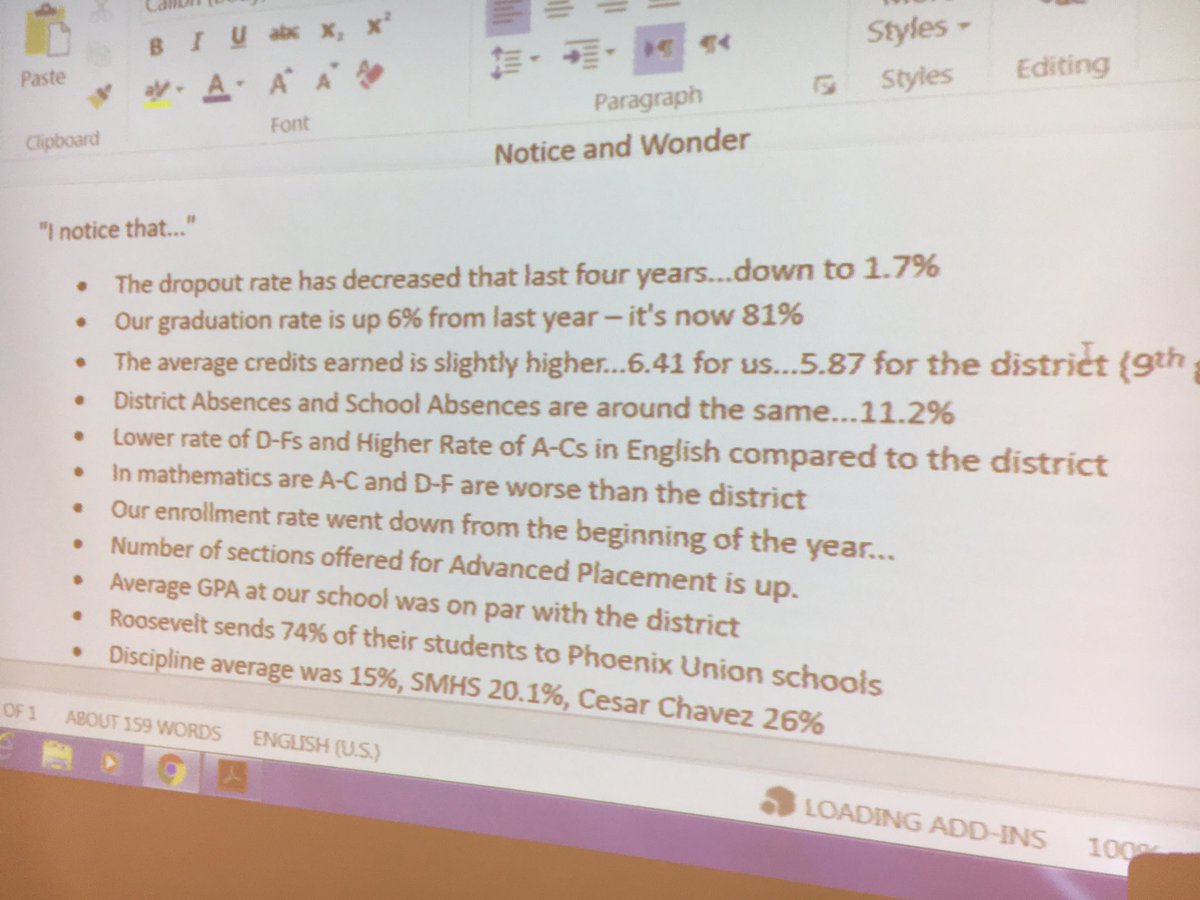Wyandotte_High's tweet photo. Mr. Lersch doing a phenomenal job facilitating a comprehensive school-wide #DataPortrait of our school. #Celebrate #JagFamily https://t.co/LAPECWYyau