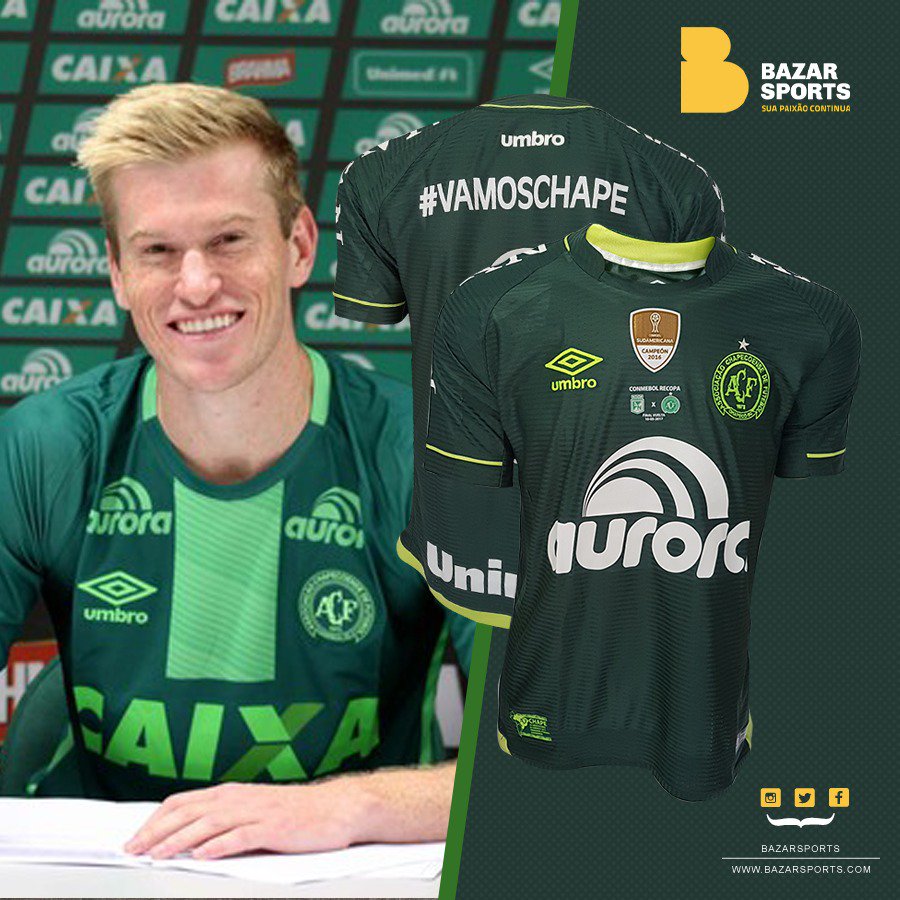 Leve pra casa essa camisa da <a href="/ChapecoenseReal/">Chapecoense</a> utilizada na final da Recopa contra o <a href="/nacionaloficial/">Atlético Nacional</a>. Pparticipe! bazarsports.com