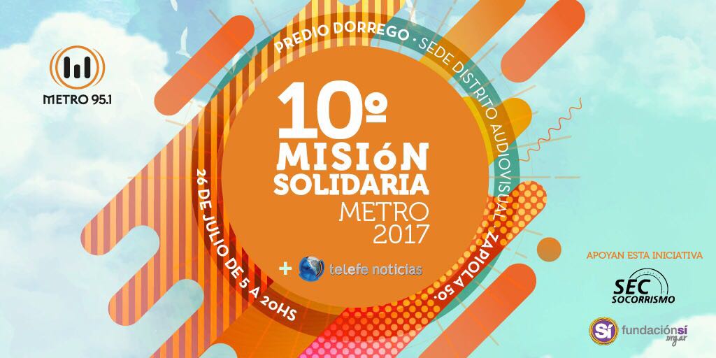 #MisiónMetro2017
El miércoles 26/7 en Zapiola 50. Contamos con ustedes, posta! Los esperamos ahí!!!