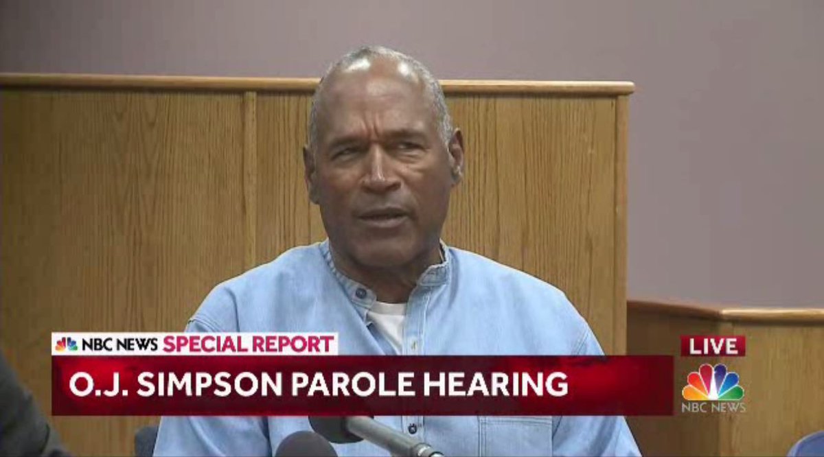 TodaywAshleyRae's tweet photo. HAPPENING NOW - O.J. Simpson appears before Nevada parole board to ask for his freedom. https://t.co/AQ4BKDZmnR