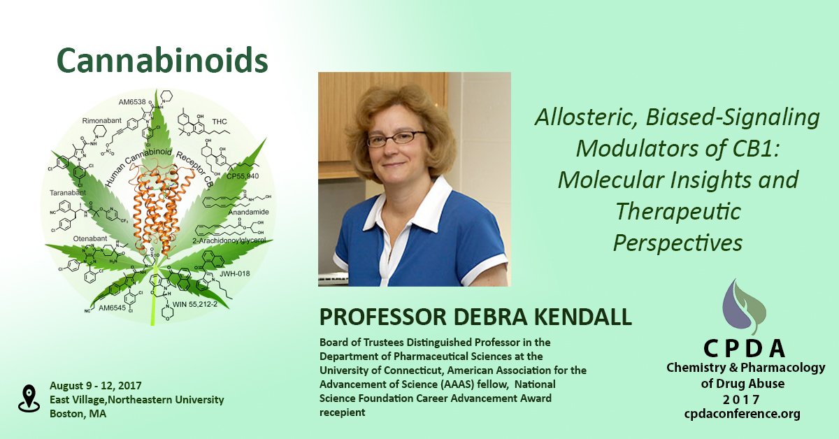 Our featured speaker of today is Debra Kendall coming in from <a href="/UConn/">UConn</a>!  #cannabinoids #science #addiction #therapy