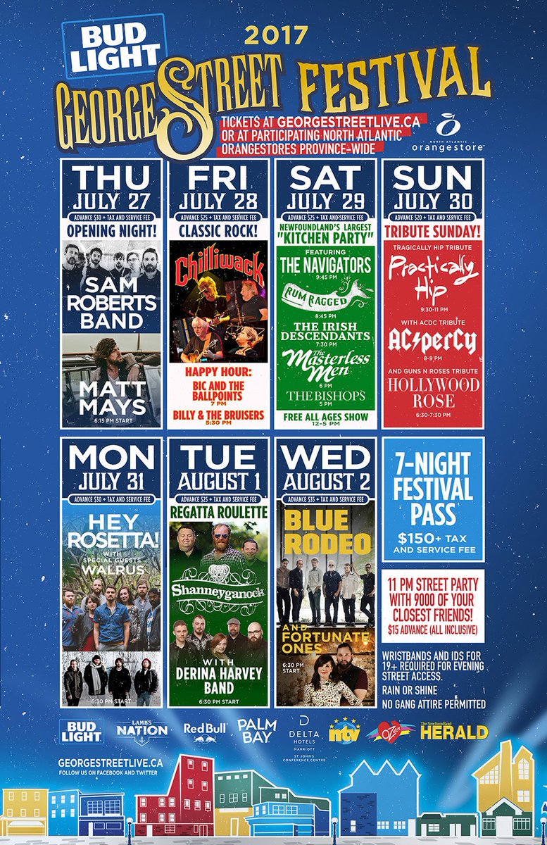 TheNfldHerald's tweet photo. Next up is tribute show tonight at #GSF17 @GeorgeStLive! Who wants em'! RT2WIN! #HeraldContests #TragicallyHip #ACDC #gunsnroses https://t.co/pJlm4hWYXT
