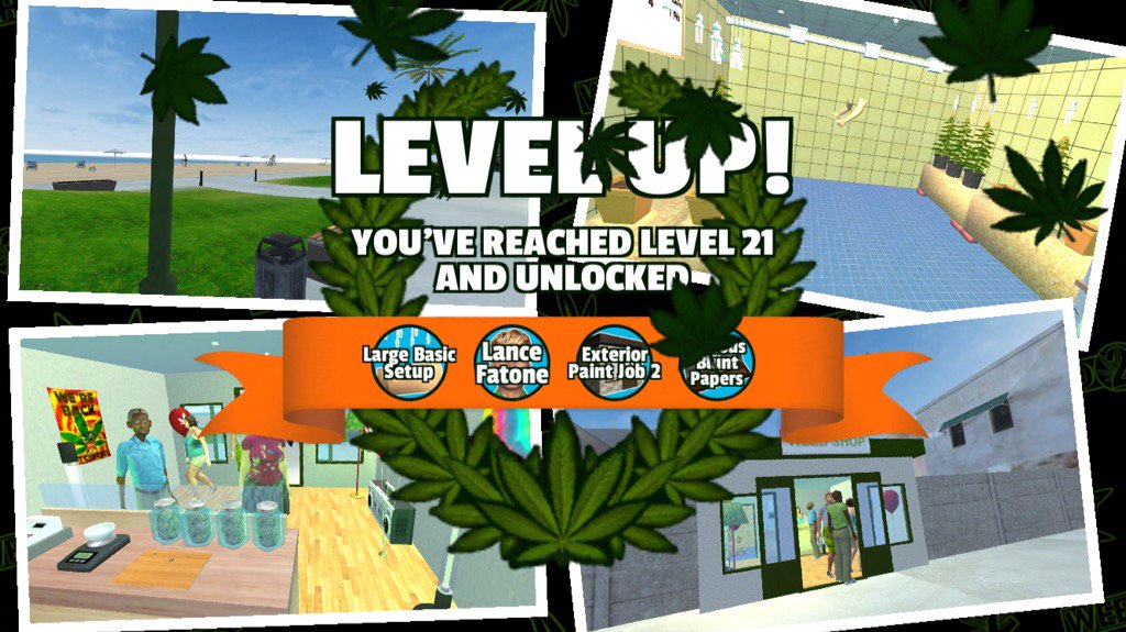 MeLeu420's tweet photo. I've reached level 21 running my #weedshop2 Where you at? https://t.co/0ulbo1gOLQ https://t.co/bgyOvO6l5E