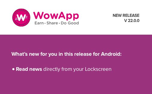 RobinWowApp's tweet image. Get your news directly from your #WowApp #LockScreen and #Earn while enjoying this feature in #English for now, more #languages coming soon.