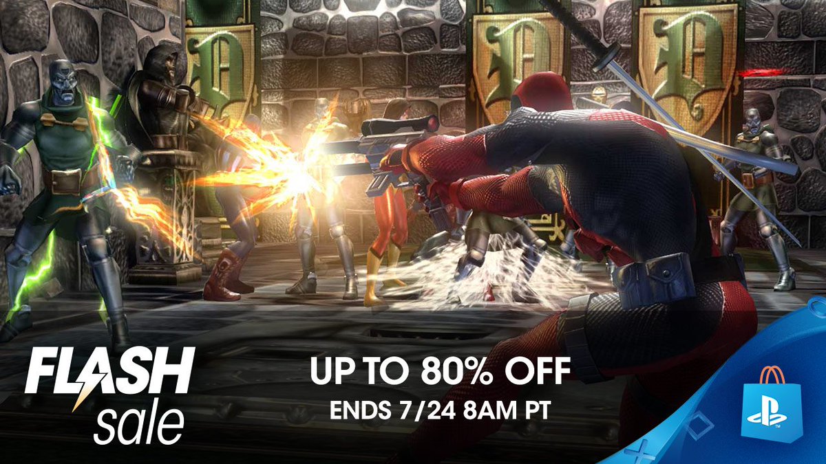 PlayStation's tweet photo. Flash Sale! Save on all things nerdy at PS Store with up to 80% off through the weekend: https://t.co/1abwt4DyyJ https://t.co/8eiFTJSysT
