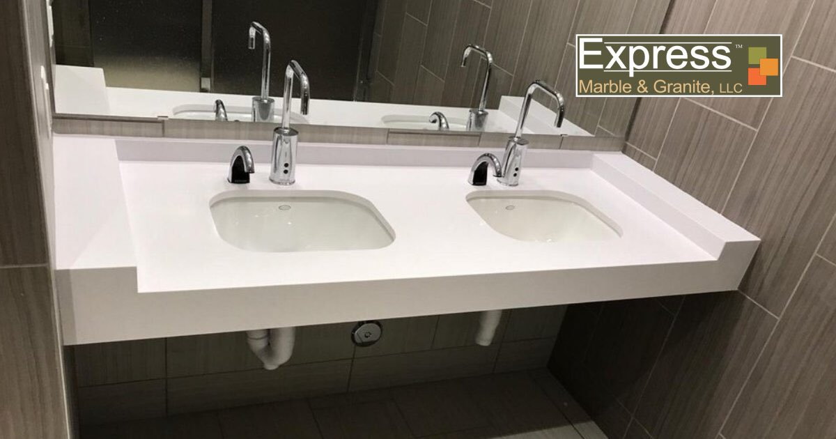 A recent project we did: Silestone - White Storm Engineered Stone with Flat Polish Mitered Edge. 👌🏻 #granite #marble #stonework