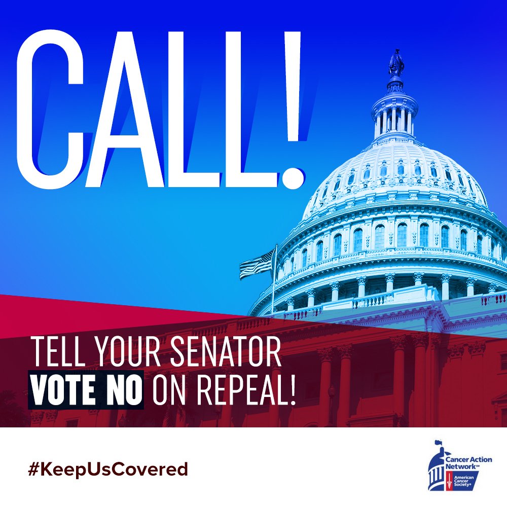 ACSCAN_Colorado's tweet photo. We can’t let it happen. 32mil could lose coverage w/health law repeal. Tell your Senator vote NO! #KeepUsCovered https://t.co/p9EPsx64B3 https://t.co/5EMaX12nHr