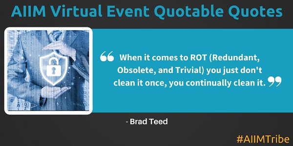 AIIMIntl's tweet photo. More insightful information from @bradleyteed. #AIIMTribe #Infgov #DataPrivacy #GDPR https://t.co/NukIpAZ4bk