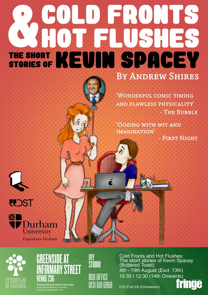 butteredtoastTC's tweet photo. @theJeremyVine we're making our 
#EdFringe17 debut, a show about @kevinspacey written by @TheDurhamRevue regular @AndrewShires check us out! https://t.co/CDEDTalGHW