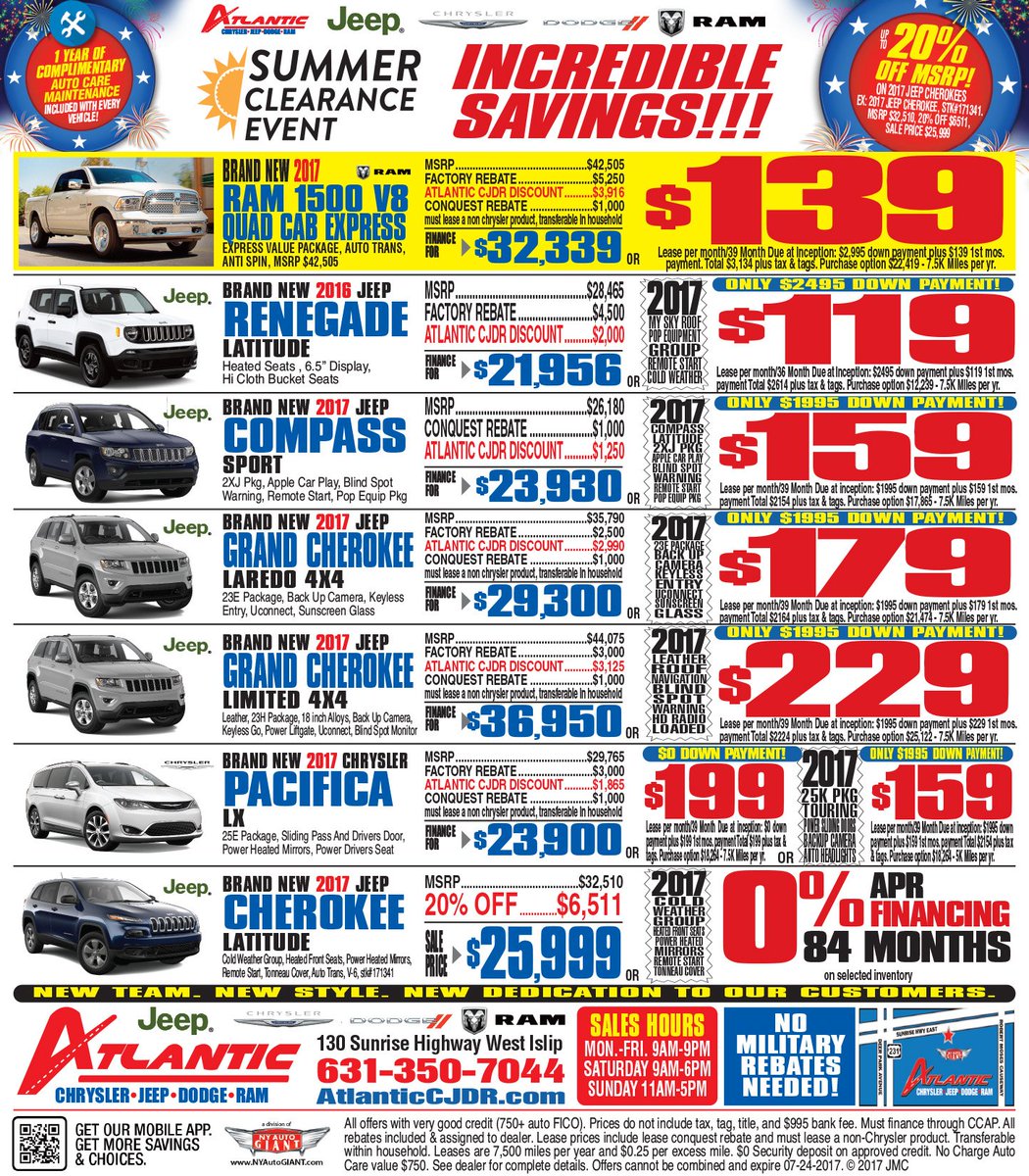 Atlantic_CDJ's tweet photo. The Summer Clearance Event Continues! Always Priced Right! https://t.co/yaaYc5XIbh