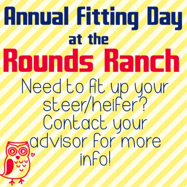 BearRiverFFA's tweet photo. TUESDAY, JULY 25TH is the annual fitting day at the Rounds Ranch, 7-12. Contact your Ag advisor to reserve your spot! #kickstart #brffa https://t.co/uvw8quMlri