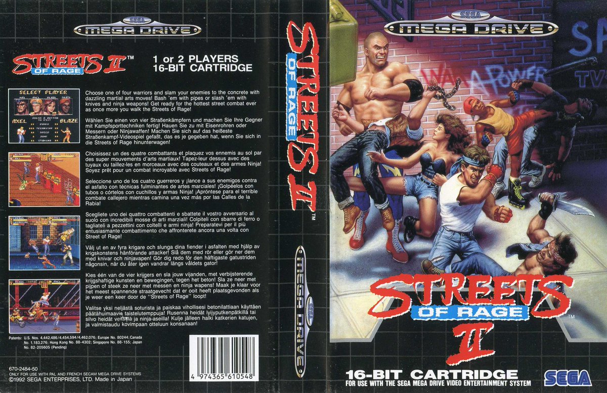 JimyDrive's tweet photo. Portada y contraportada de la versión europea del juego Streets of Rage 2 de Mega Drive. https://t.co/KllVdASt5y