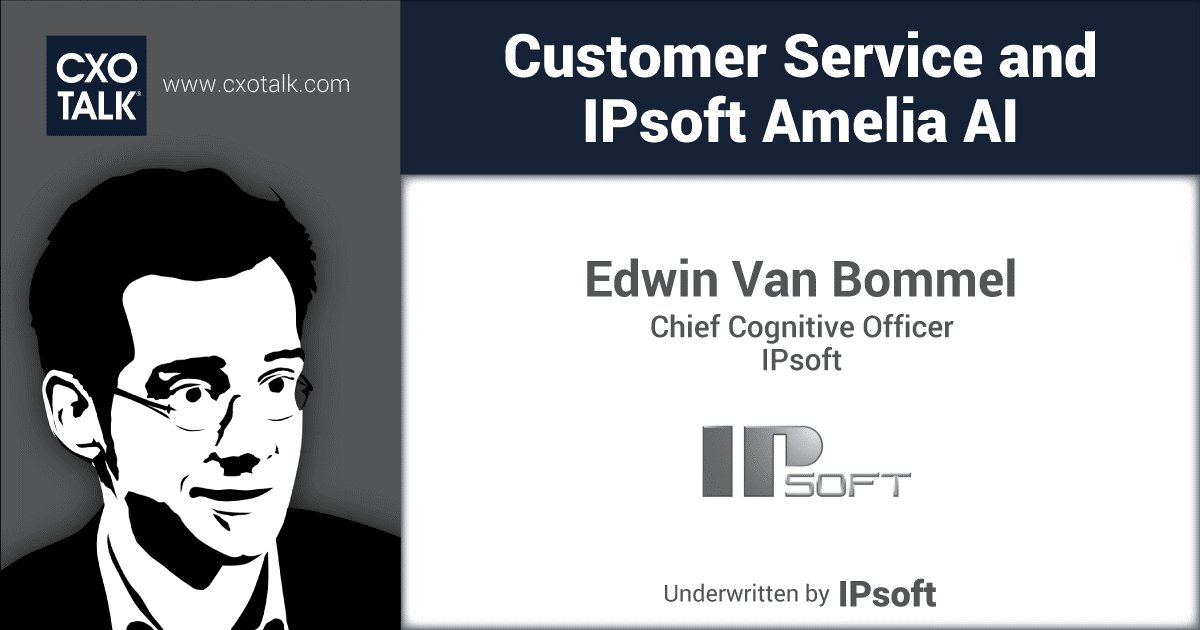 Via <a href="/CXOTalk/">CXOTALK</a>, <a href="/edwinvanbommel/">Edwin van Bommel</a> discusses how #Amelia uses data to understand intent, solve problems, and enhance #CX hubs.ly/H087rtF0