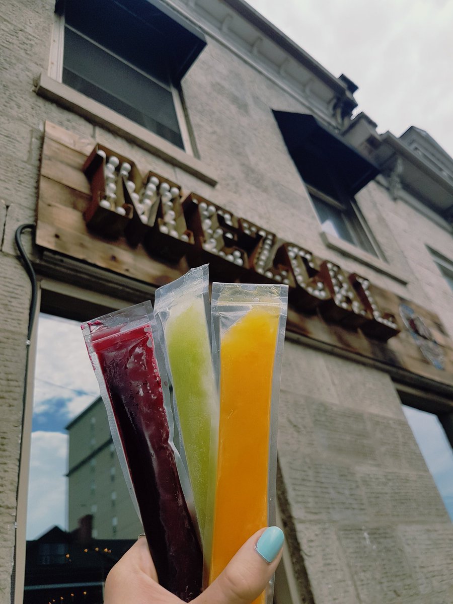 MezcalTNT's tweet photo. Brighten up the day with today's house-made freezie flavours: Hibiscus Mint, Cucumber Melon, Orange Pineapple 🍍 #hamont https://t.co/wjxCvRvGKG