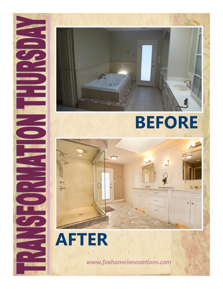 FoxHomeLLC's tweet photo. Talk about a transformation! This bathroom received a total makeover which created an elegant &amp; relaxing space! #TransformationThursday https://t.co/zaPydLTPUx