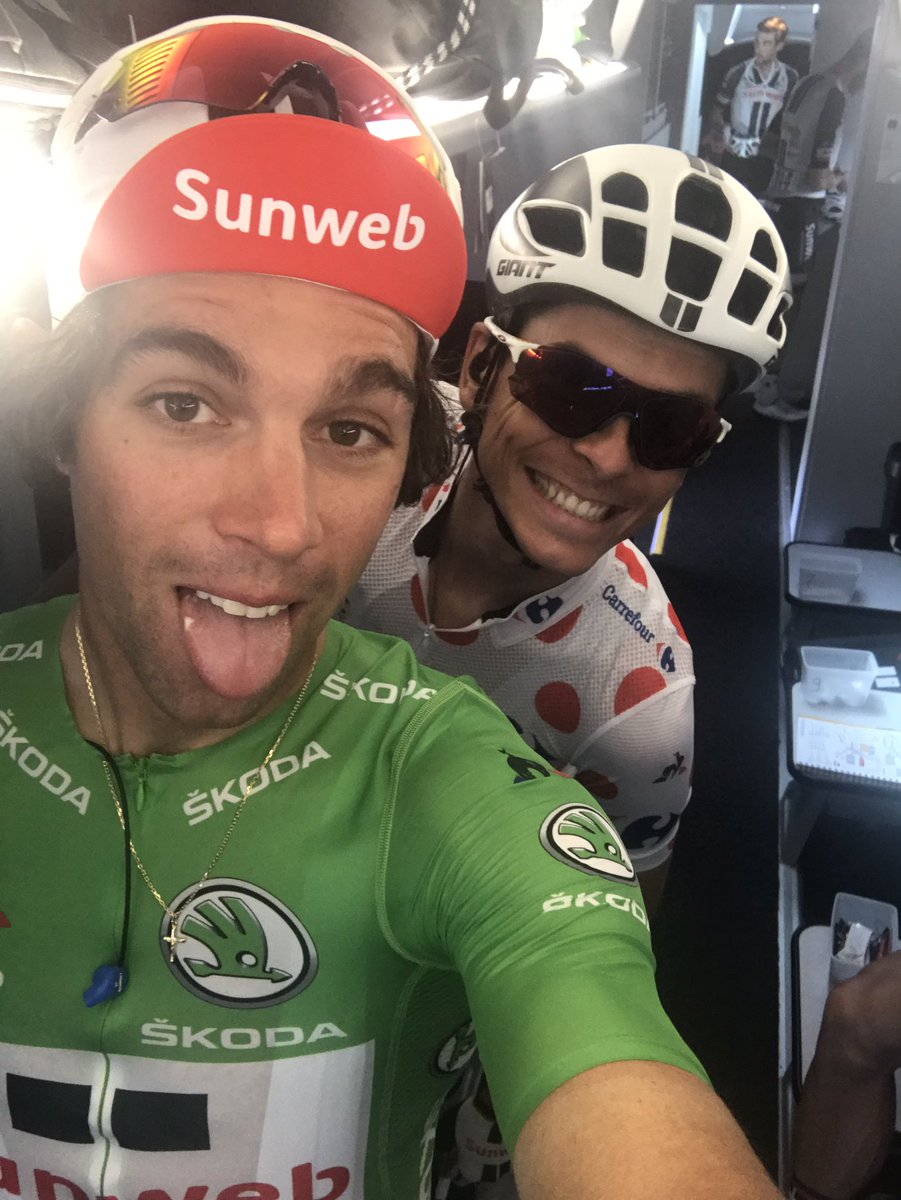 That moment when you find out your roomie just won us our 4th stage of the @tourdefrance17 @warrenbarguil @teamsunweb #nowords