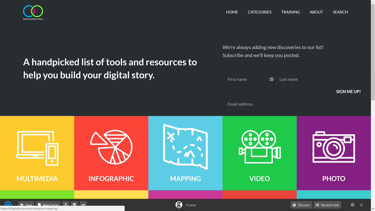 tmiket's tweet photo. Digital Story Tools: A handpicked list of tools and resources to help you build your digital story. https://t.co/TLSI5EyLxi https://t.co/NdDN2ON8o1