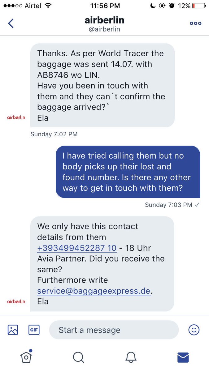NaomiPatel2214's tweet photo. @airberlinAssist Just give me my luggage!!! It's at Milan airport (Linate) it's been over 12 days!! @airberlinhell https://t.co/QAg7FGQ3gt