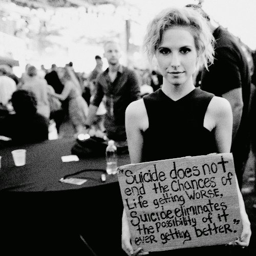 suicide is not an option 
love <a href="/ChesterBe/">Chester Bennington</a>. RIP