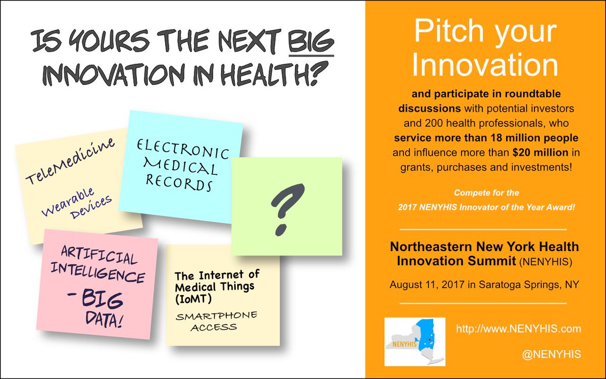 nenyhis's tweet photo. @ClevelandClinic We're seeking innovators to pitch @NENYHIS Aug 11 to DSRIP PPS teams and clinicians. @Alliance_PPS #healthIT #DSRIP https://t.co/uSyD1Joqgt