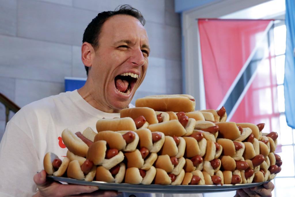 mercnews's tweet photo. Meet hot-dog eating champ Joey Chestnut today at his victory party in San Jose https://t.co/VkaZcr152M https://t.co/9xkPGdNMBx