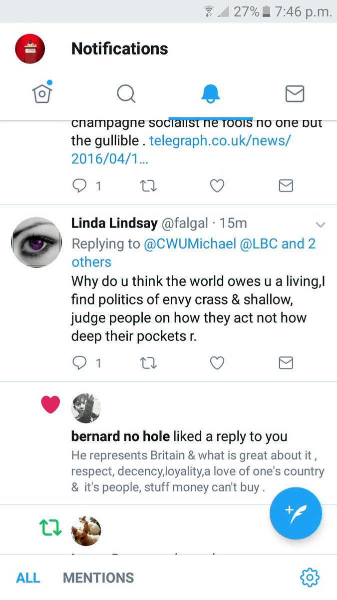 CWUMichael's tweet photo. @falgal @LBC @Jacob_Rees_Mogg @Nigel_Farage 15 minutes ago. 'Judge people on how they act not how deep their pockets are'. What else you got? https://t.co/yIDQruDqeY