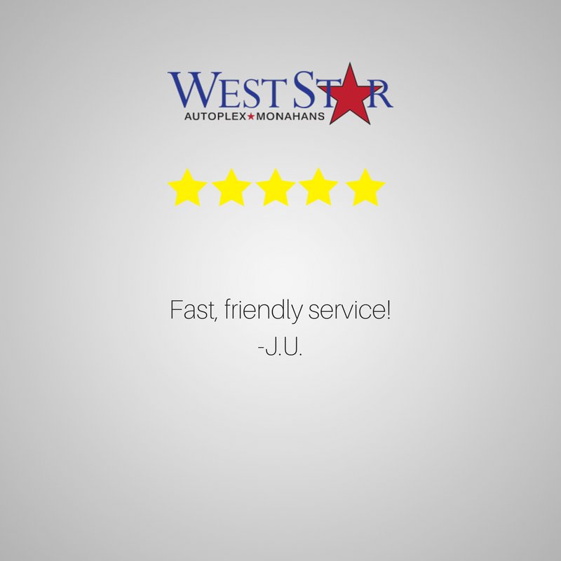 WestStarAuto's tweet photo. We're always striving to provide the best customer service! Thanks for your kind words, J.U. #weststar #autoplex #monahans #customerservice https://t.co/scL50SoKRD