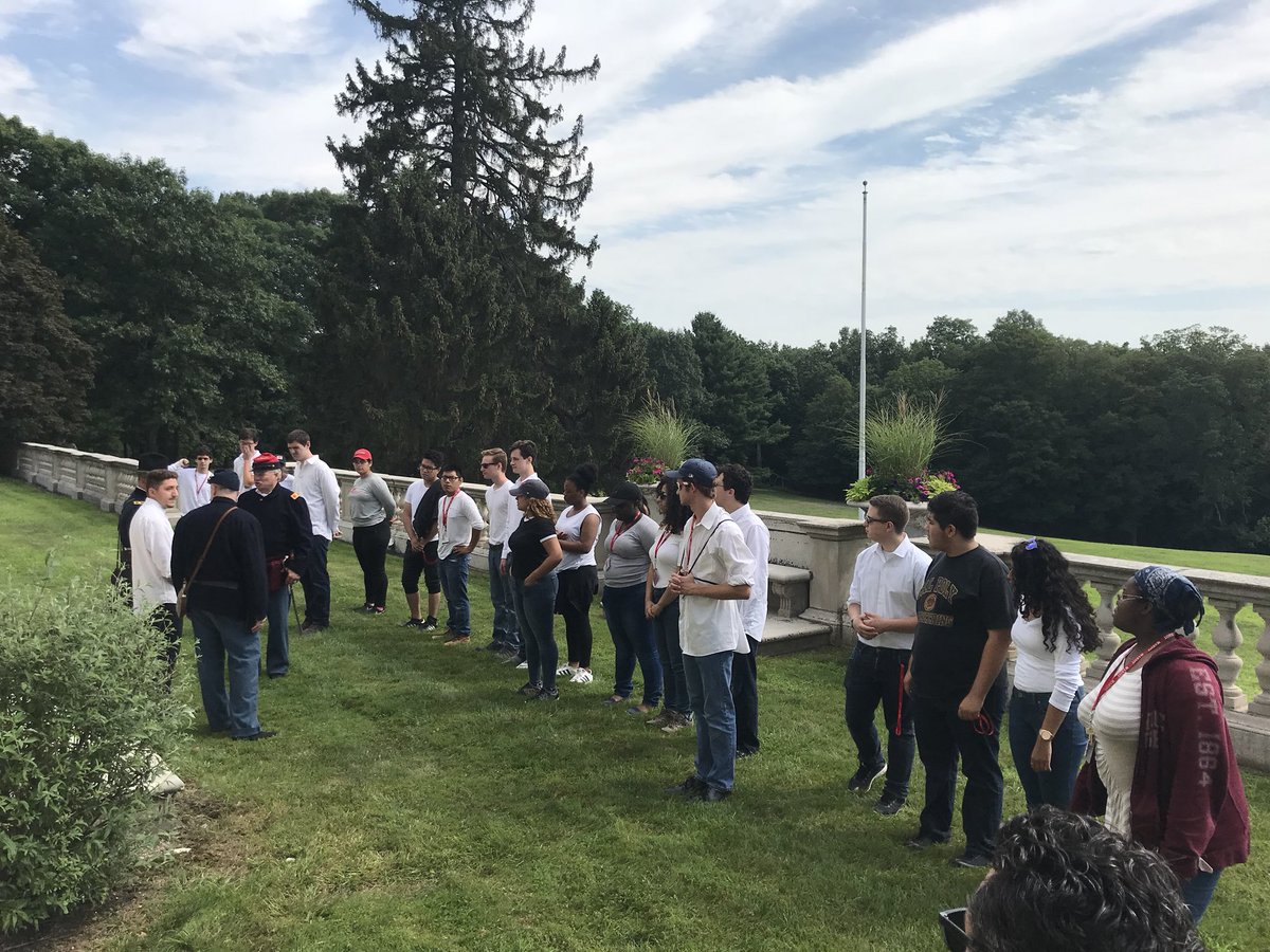 HRVInstitute's tweet photo. #MaristPreCollege students enjoying learning about the Civil War at @Marist ‘s Payne Mansion estate. Check out our Instagram for more pics! https://t.co/xm8d6ktKYi