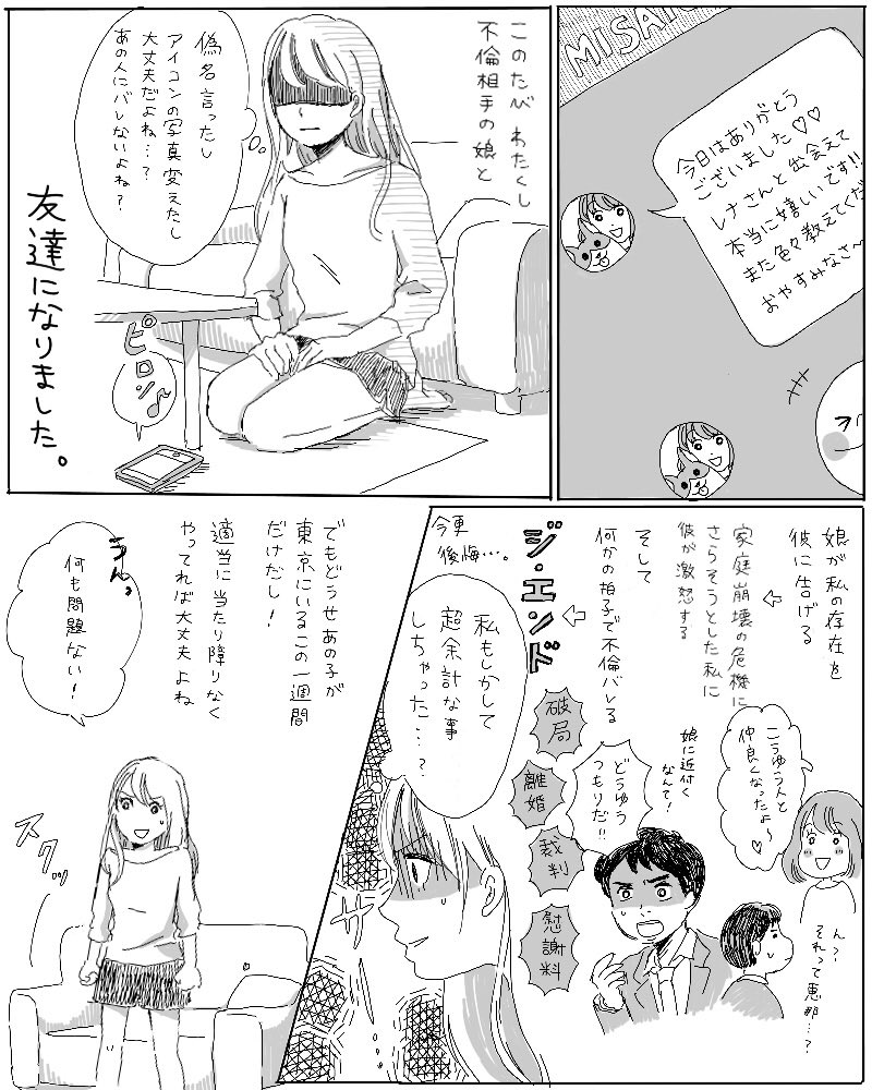 不倫漫画続きです。
だいぶ間が空いてしまいすみません。 