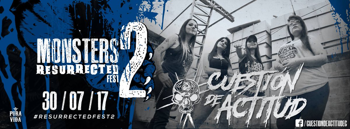 CxDxAHardcore's tweet photo. ¡#CuestiónDeActitud dice #presente en el  #ResurrectedFEST2! #Julio está recargado en #Guayaquil y nosotras listas para más #Hardcore.
✊ https://t.co/CYs3AEmmDg