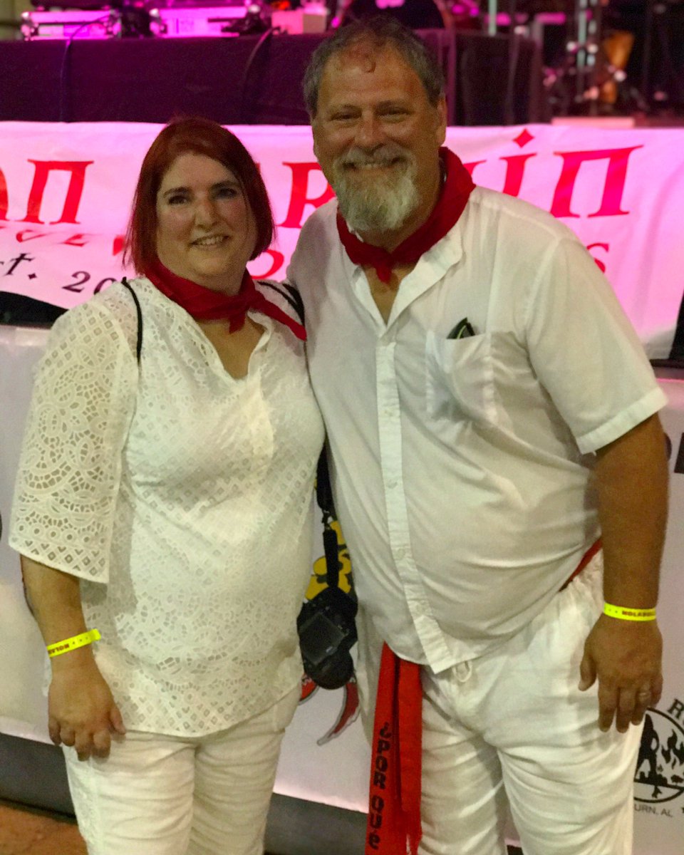 Judy &amp; Craig Reynolds won a lifetime of VIP at our El Txupinazo pre party.  They donated almost $2k to <a href="/bffnola/">Beth's Friends 4Ever</a>!! 🐂💃🏻 #sfno2017