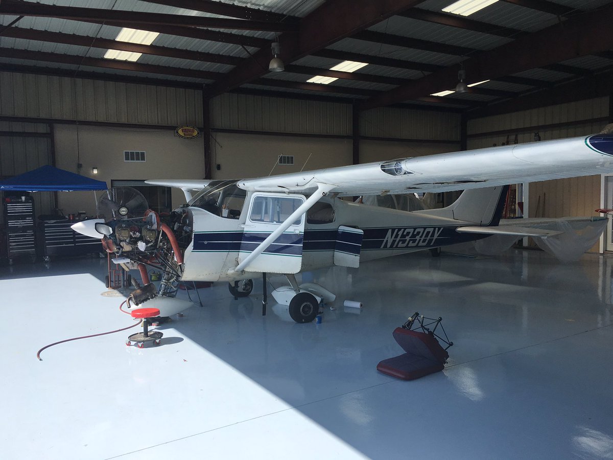 DDDaniel55's tweet photo. Day one. One cylinder off the plane. Heading to Prosper, Texas in the morning to have it repaired. #flyingtomorrow https://t.co/w4WEqUNyMl