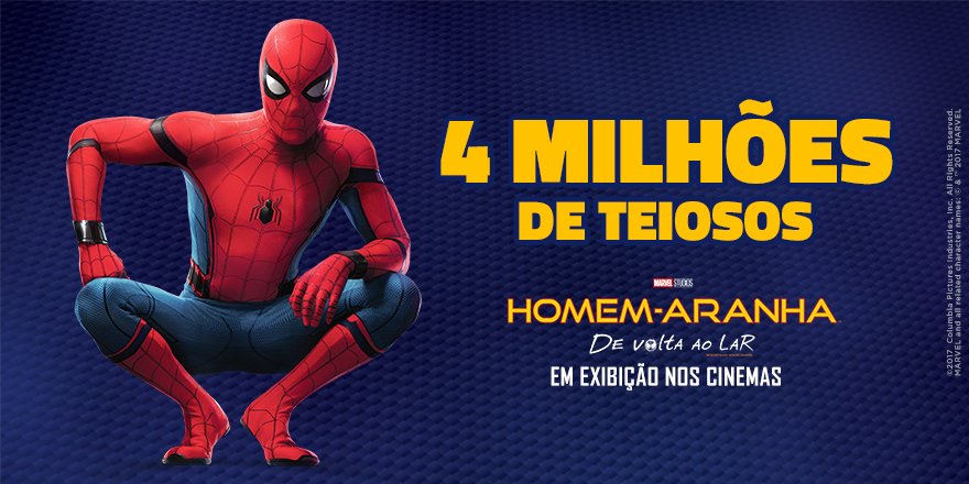 Mande uma lançada de teia 🤘🕸 se você faz parte desses 🌽🌽🌽🌽 que já assistiram #HomemAranhaDeVoltaAoLar! 🕷🙃 Se não: bit.ly/IngressoAranha 😜