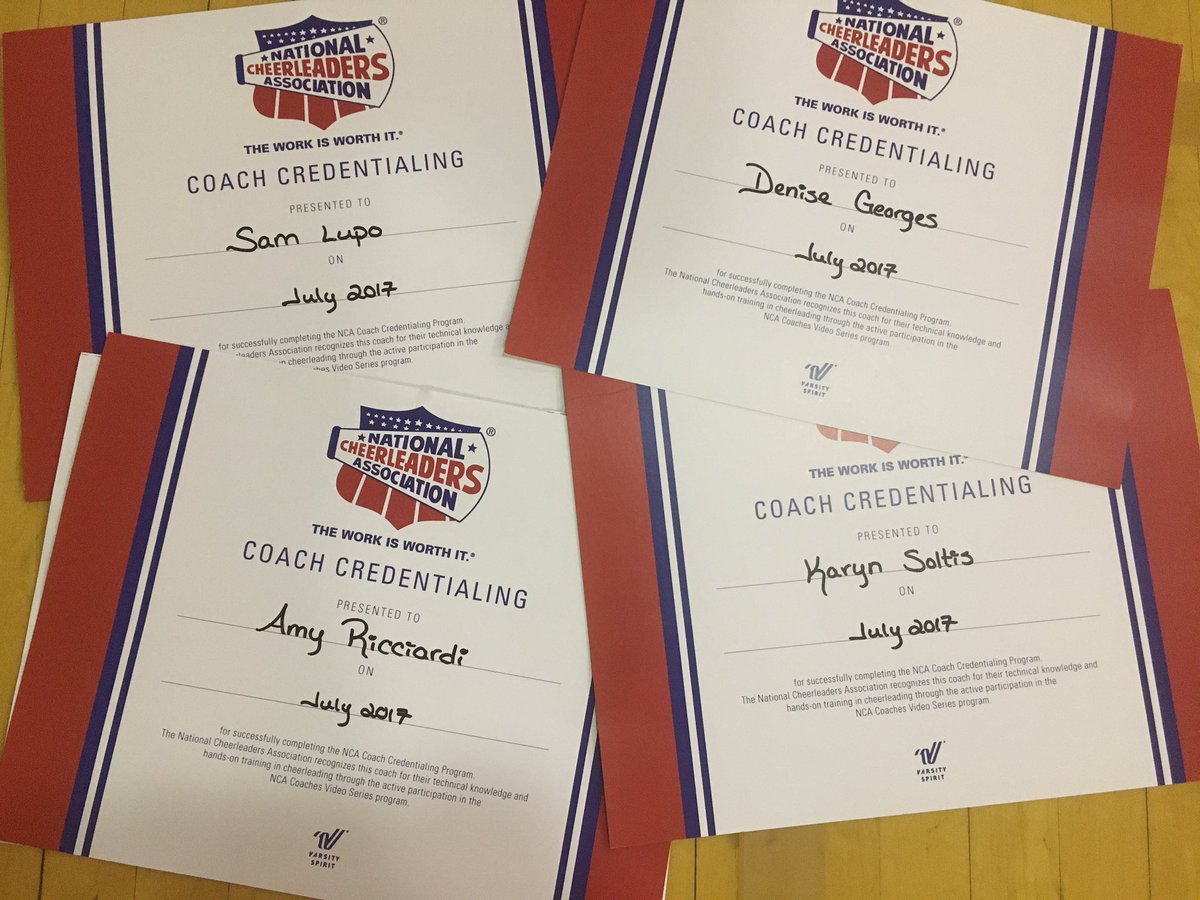 CougarPoms's tweet photo. All four coaches @krhscoachg @lupo_samantha Soltis and Ricciardi all earned their coaching credentials today. 😊💙 #hardworkingcoach https://t.co/CMydnsbVlF