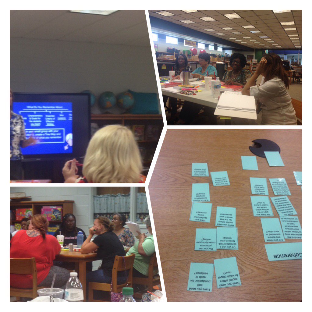 VelmaDonnell's tweet photo. WPE teachers wrapping up Day 3 of writing training! 📚😊#StudentAchievement #Ready @ValarieLawson15 @LCSS_Ewest https://t.co/DBmTyqObsl