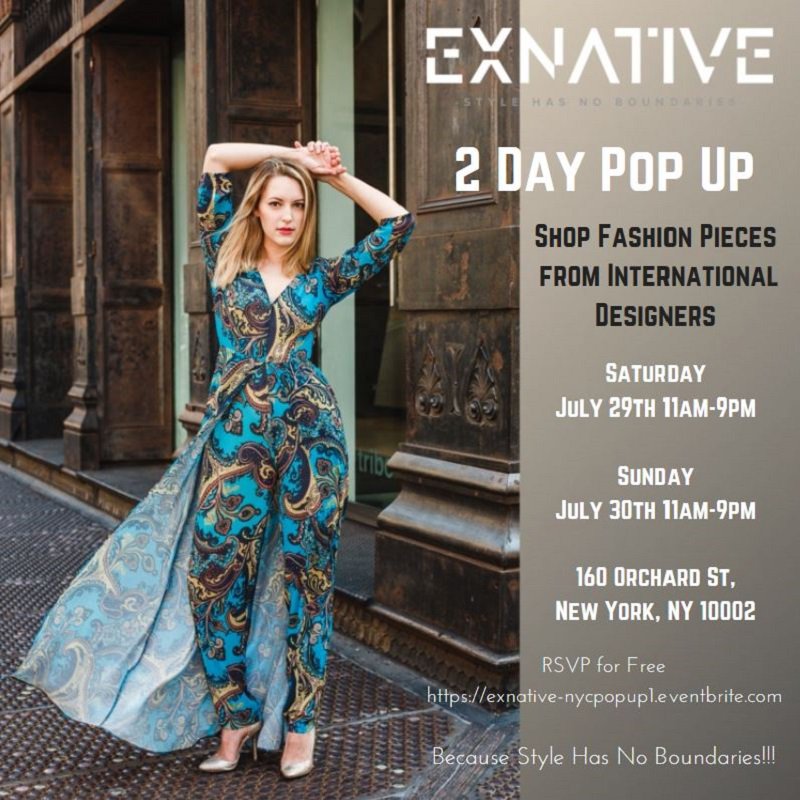 ex_native's tweet photo. #Savethedate: from July 29 and 30, our 1st #Popupevent in #Soho, #NYC.
We will love to meet you there... https://t.co/cOi8rLds77
#exnative https://t.co/XisFk5kjJJ