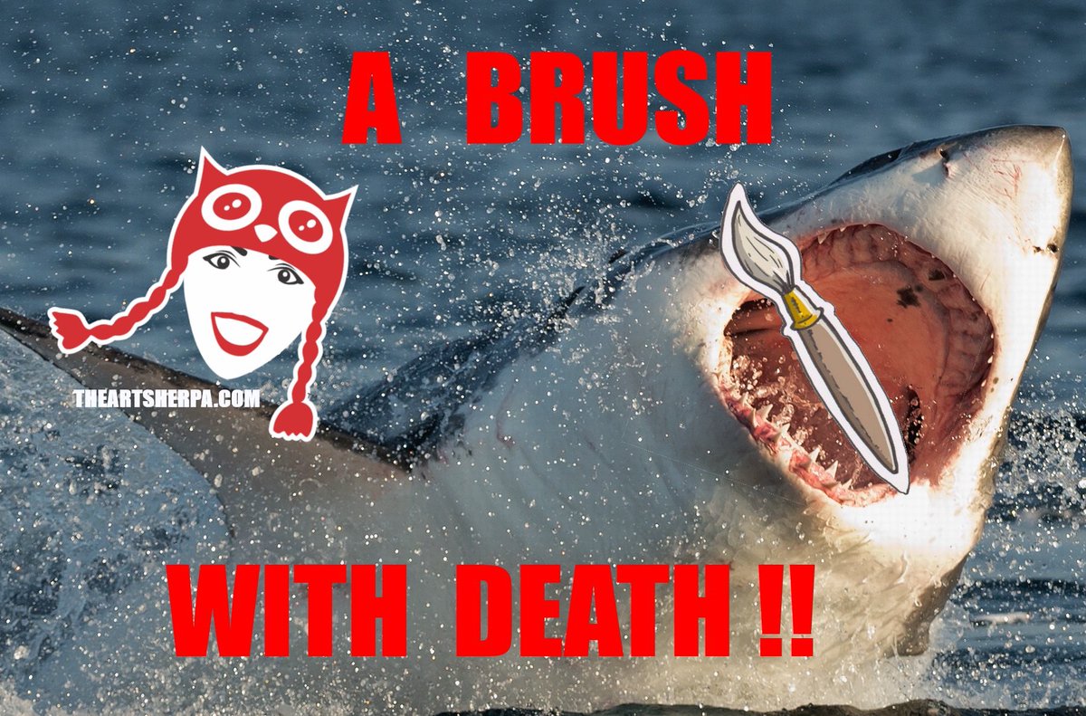 Artsherpa's tweet photo. #ArtWeek #ABrushWithDeath #Artbite #MakoArt #MakoArtWithMe #ArtSherpa #SherpaShark #sherpette #sharkynight #SharkWeek2017 #SharkWeek https://t.co/DXMGEqEs59