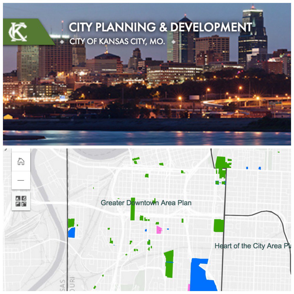 EDCKC's tweet photo. Have you seen the #developmenttracker map from @KCMOPlanning? Shows all proposed #developments in #KCMO https://t.co/MJ1CA8LQBp https://t.co/fGG4UWRdfm