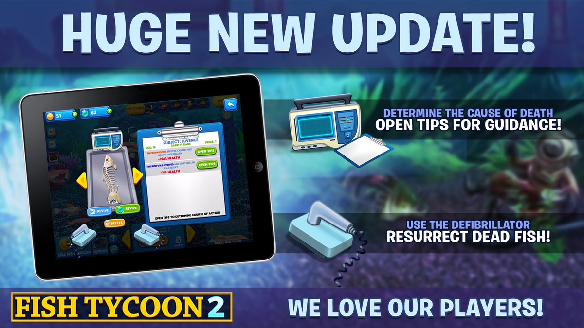 FishTycoon2's tweet photo. Brand new update is out now!!! So many exciting new features! #fishtycoon2 #ldw #mobilegames #updates #soexciting https://t.co/s1uFbTkHmF