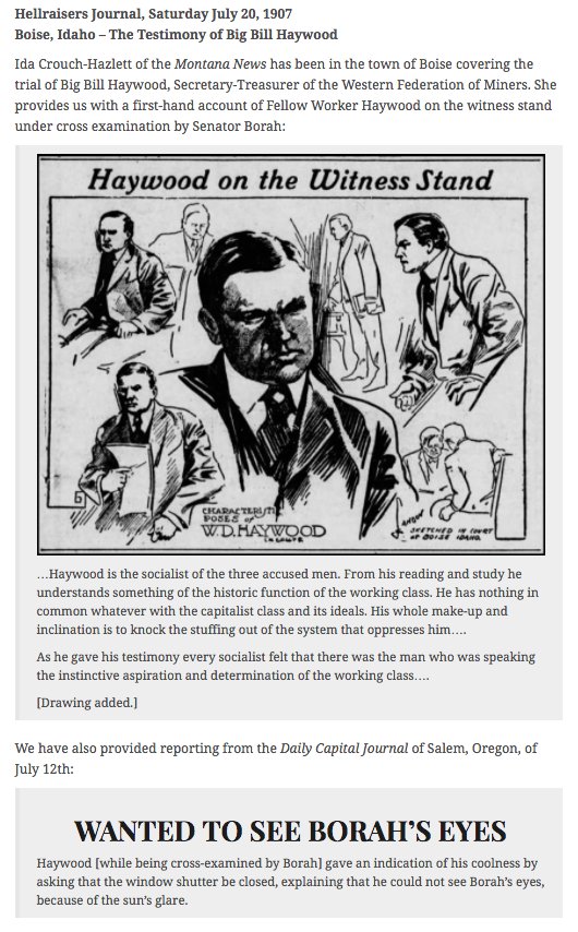 #Solidarity #HellraisersJournal From Montana News: Big Bill Haywood on Witness Stand; Borah Fails at Bulldozing weneverforget.org/hellraisers-jo…