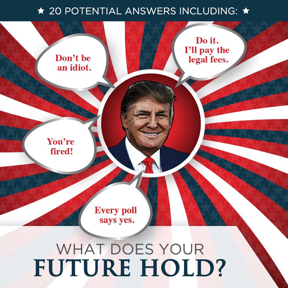 KickFireClassic's tweet photo. Have you ordered your Trump Ball yet? Really? It has all the best answers, we swear!
#donaldtrump #gaggifts https://t.co/LHYygCVUyT