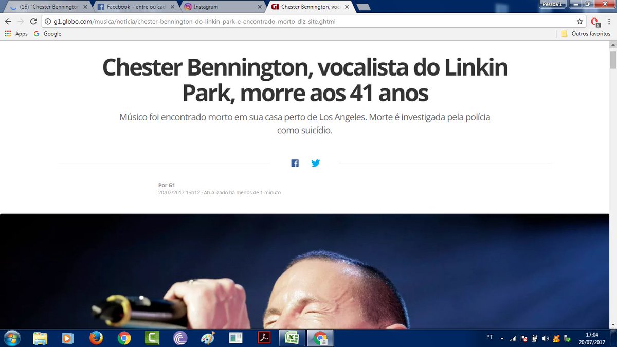 RuancarlosHP's tweet photo. Trágico T-T
 "Chester Bennington" https://t.co/UlbSxSBl4H